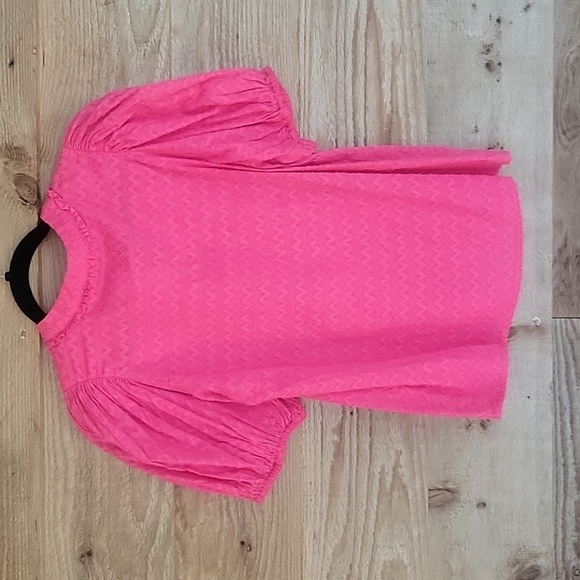 NWT Anthropologie Saison de la Fleur Hot Pink Puffed Sleeve Top Size XSmall - Picture 5 of 6